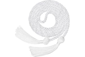 TecUnite Graduation Honor Cords Tassels Polyester Yarn Honor Cord for Bachelor Gown for Graduation Students (White)