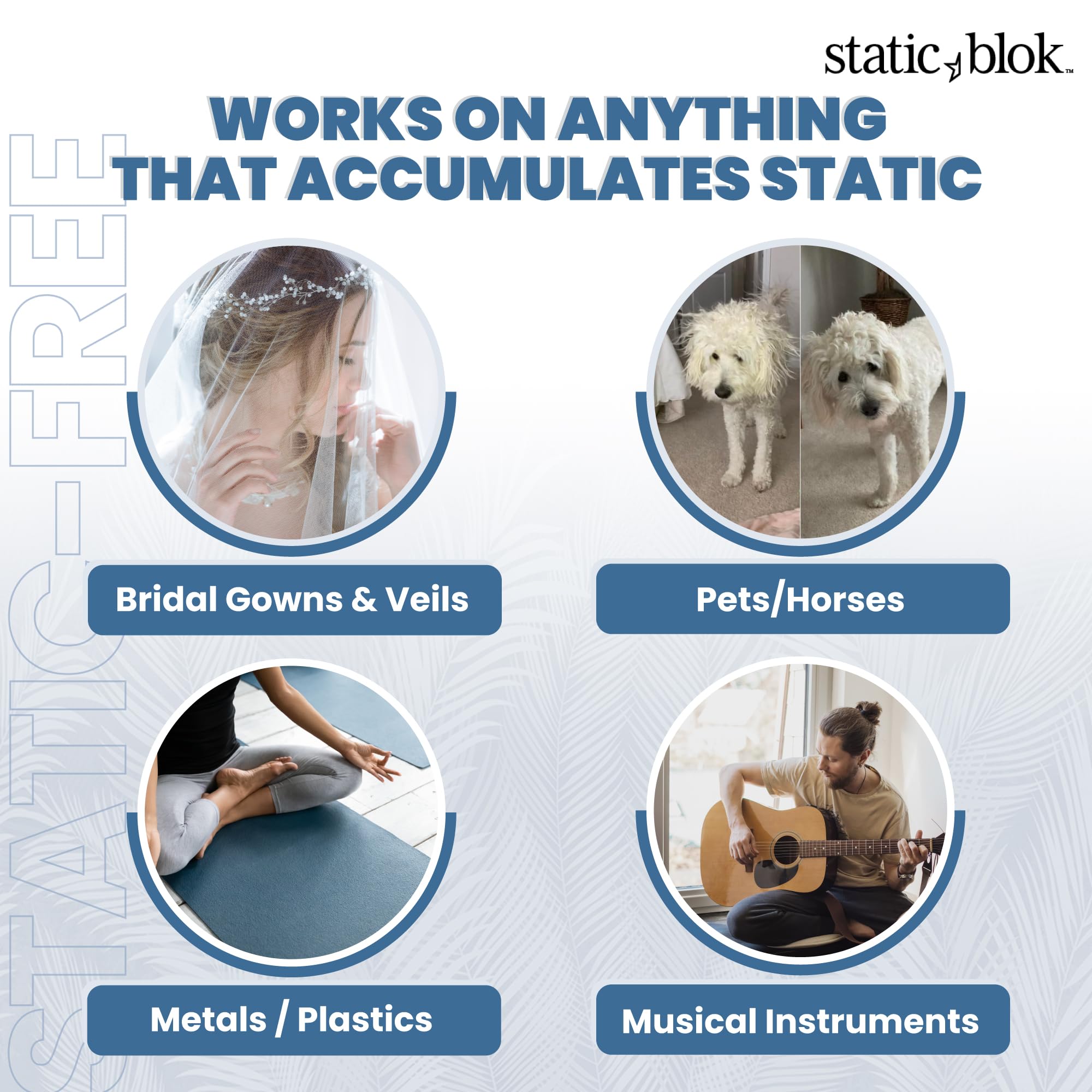Static Blok Anti-Static Spray for Clothes - Instantly Eliminate Static Cling, Flyaways, and Shocks from Clothes, Fabrics, Linens, Blankets & Rugs- All-Natural Formula - Lasts All Day- 8oz