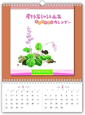 Amazon 星野富弘詩画集ミニスタイルカレンダー 表紙 イチヤクソウ 18 印当社早期注文限定サービス 星野富弘の人気集絵はがき1点付 9 末まで 3部以上は絵はがき 感謝 5点入り セット付 カレンダー 文房具 オフィス用品