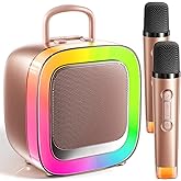 Kinglucky Karaoke Machine for Kids with 2 Microphones (Exclusive Edition) Gifts for Girls Most Popular 3-12 Year Old Girl Gifts 3 4 5 6 7 8 9 10 11 12 Year Old Girl Birthday Gift Rose Gold