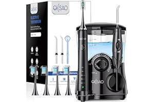 OILSAO Professional Electric Toothbrush with Water Flosser, 600ML Water Dental flosser Ultrasonic Toothbrush Combo, Brushing & Flossing- for Teeth Cleaning and Gum Health with Extra Tips for Multiple Users