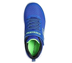 Skechers Boys' Microspec Max, Blue/Lime, 5 Big Kid