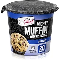 FlapJacked Mighty Muffins, Blueberry, 12 Pack | 20g Protein + Probiotics