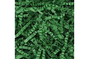 Raissily 10.5oz/300g Crinkle Cut Paper Shred Filler, Packing Grass Cushion for Christmas Wedding Birthday Anniversaries Easter Engagement Gift Confetti Box Bag Basket Filling Decoration - Green