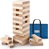 Grasshopper Games Giant Stack N Fall 54 Wooden Blocks Large Tumble Tower view 1