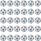 Fashewelry 30pcs Rhinestone Bubblegum Beads 20mm Football Disco Beads Sport Theme Resin Round Gumball Beads for Beadable Pen Lanyards Keychain Bag Chain Jewelry Making, White