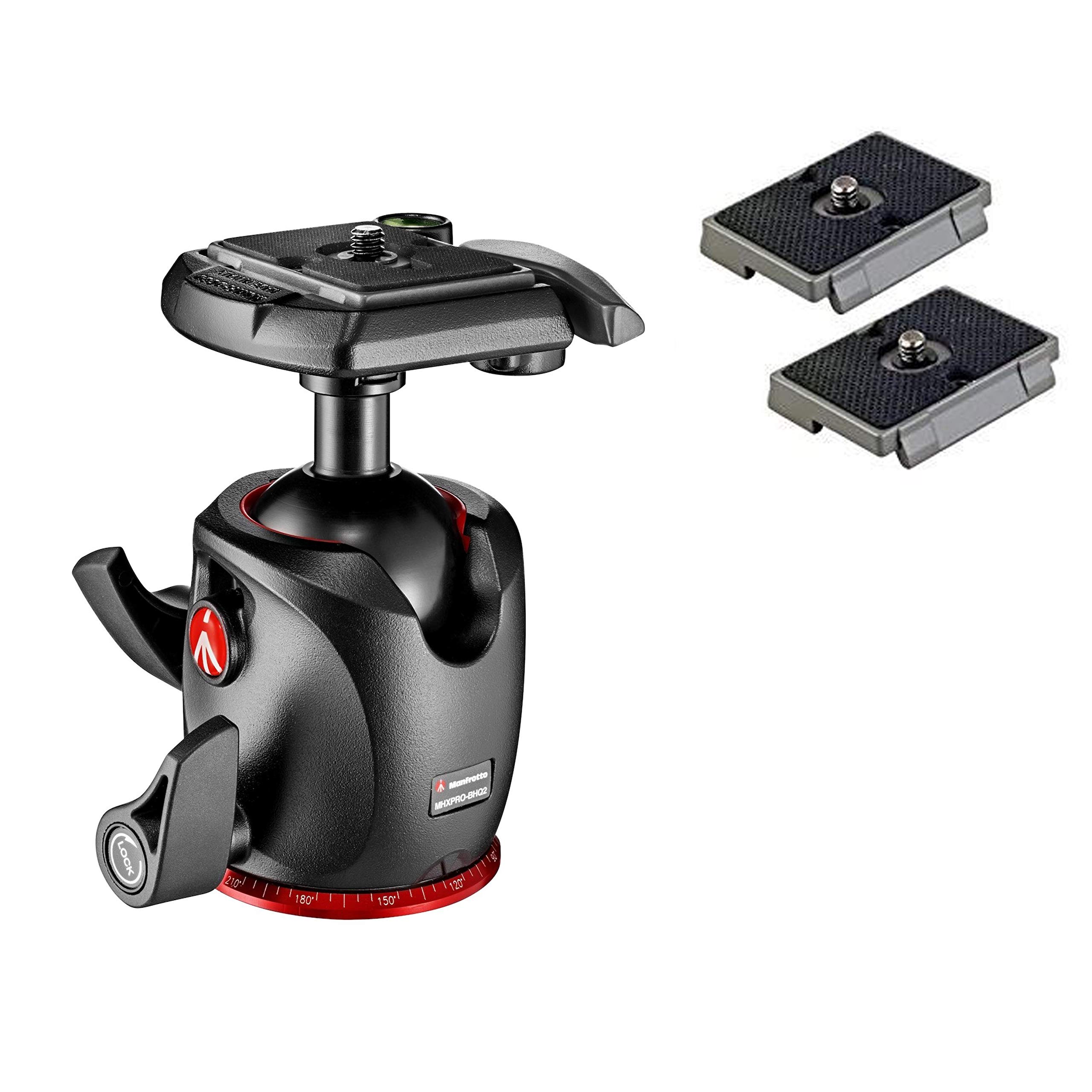 Manfrotto XPRO Magnesium Ball Head with Two Ivation Replacement Quick Release Plates for The RC2 Rapid Connect Adapter
