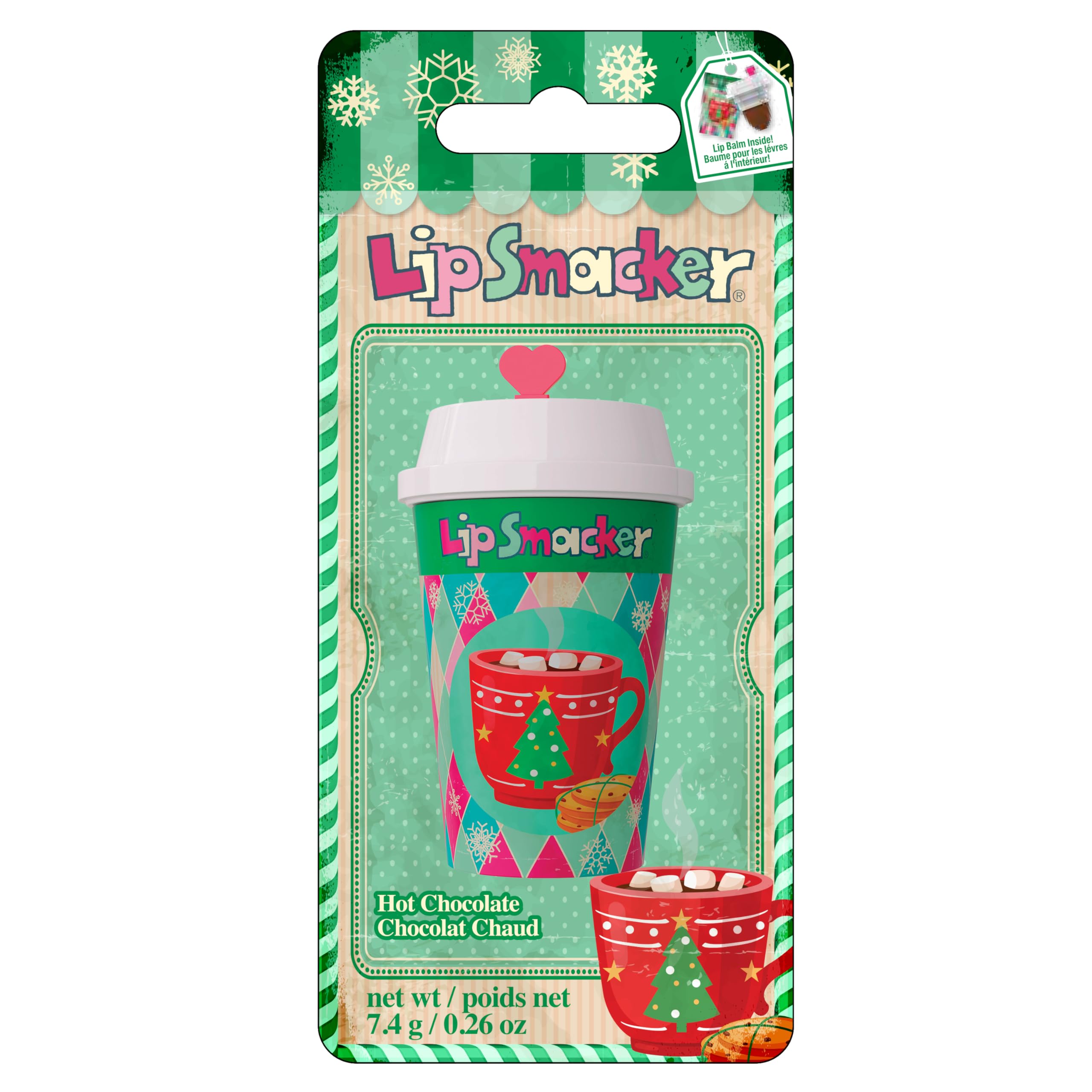 Lip Smacker Holiday Frappe Cup Lip Balm, Cute Lip Balm for Kids, Holiday-Themed, Moisturizing and Easy-to-Apply, Infused with Castor Seed Oil, Hot Chocolate