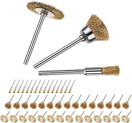 24Pcs Brass Wire Brush Set Wheel 