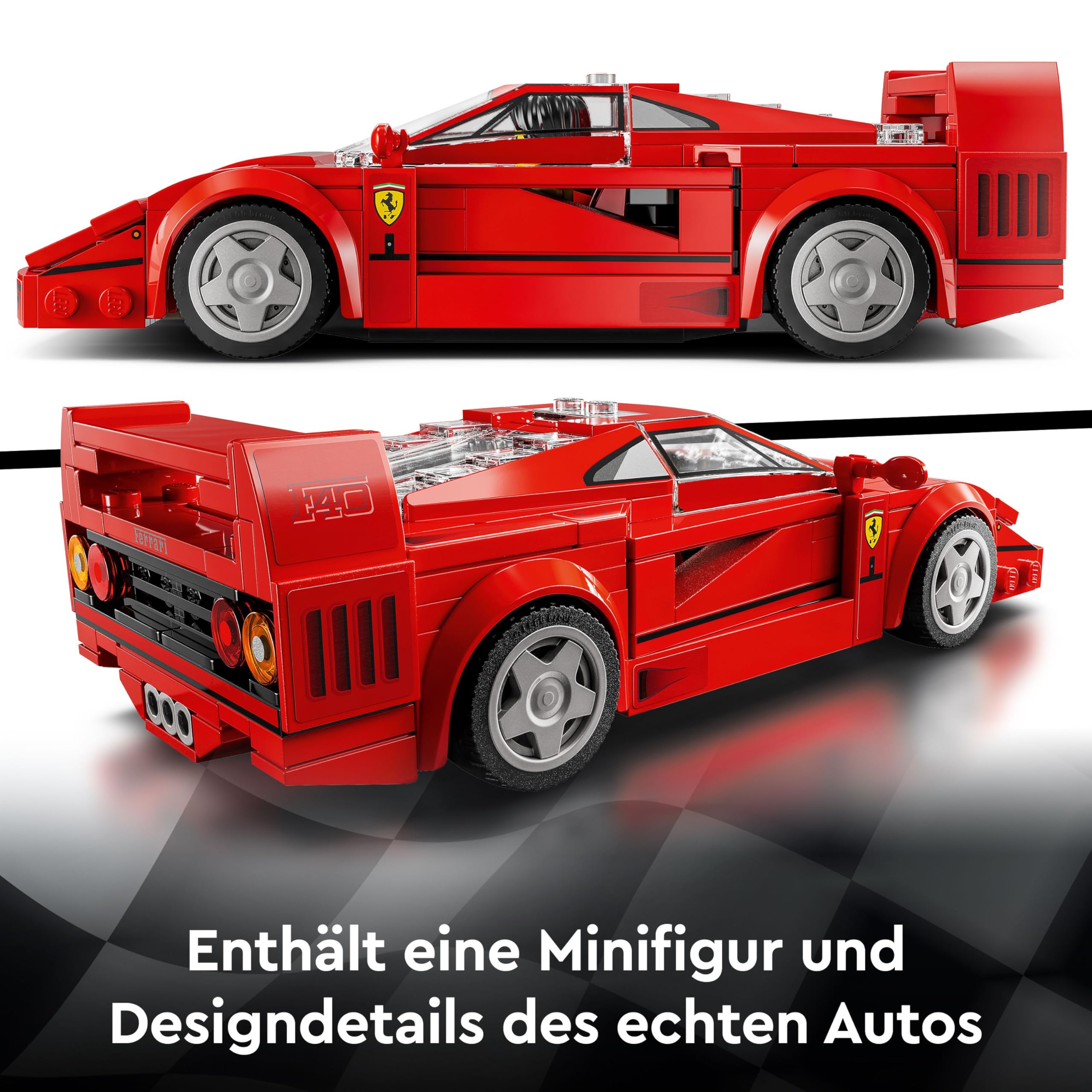 LEGO Speed Champions Ferrari F40 Supersportwagen, Spielset mit baubarem Spielzeugauto und Fahrer-Minifigur, Bauset zum Sammeln für Kinder, Geschenk für Jungen und Mädchen 76934 4