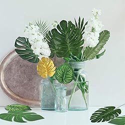81 Pieces 10Kinds Artificial Tropical Leaf Jungle