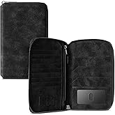 VULKIT Passport Holder for Travel Family, Multiple Travel Document Holder Wallet for a Family of 3-4, RFID Blocking Passport Bag, Document Organizer Pouch for Credit Cards, ID, Sim Card, Cash, Coins