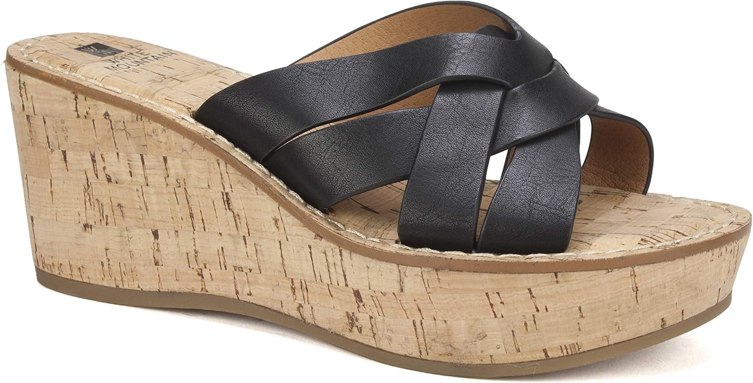 white mountain cork wedge sandals