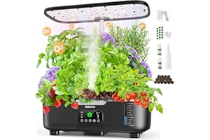 ZEKESON Misting Hydroponic Growing System Kit 15-Pods Indoor Smart Herb Garden Planter with LCD Touch Panel 6L Large Tank for Herb/Vegetables/Flowers/Fruits,Birthday&Christmas Gifts for Gardening Beginners