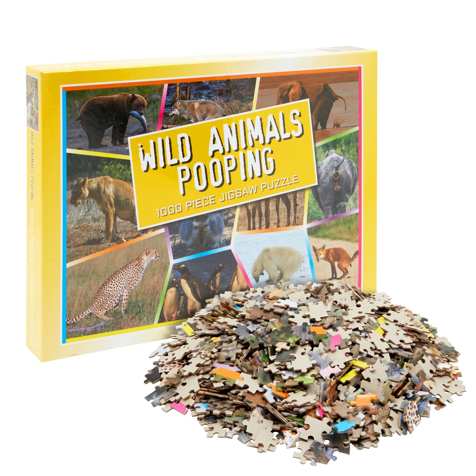 Animals Pooping Jigsaw Puzzle Jumbo Wildlife Safari Zoo 1000 Pieces Funny Novelty Poo Joke Wild Gift for Adults