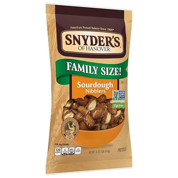 SNYDER’S OF HANOVER SOURDOUGH NIBBLERS PRETZELS, 16 OZ