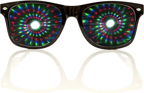 Black Spiral Diffraction Glasses 