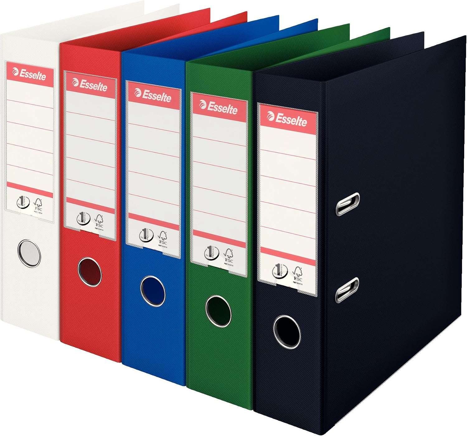 Esselte Aktenbox Für Folio-Ordner – Schwarz, Glänzend, Faltbar, 80x366x430 Mm