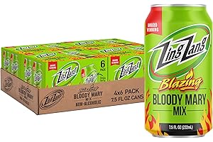 Zing Zang Blazing Bloody Mary Mix, Non-Alcoholic Cocktail Mixer, 7.5 Fl Oz Cans (Pack of 24)