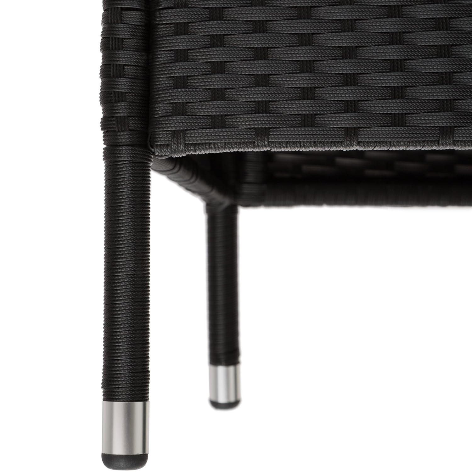 Garden & Outdoors Black No. 401547 TecTake Poly rattan bench with