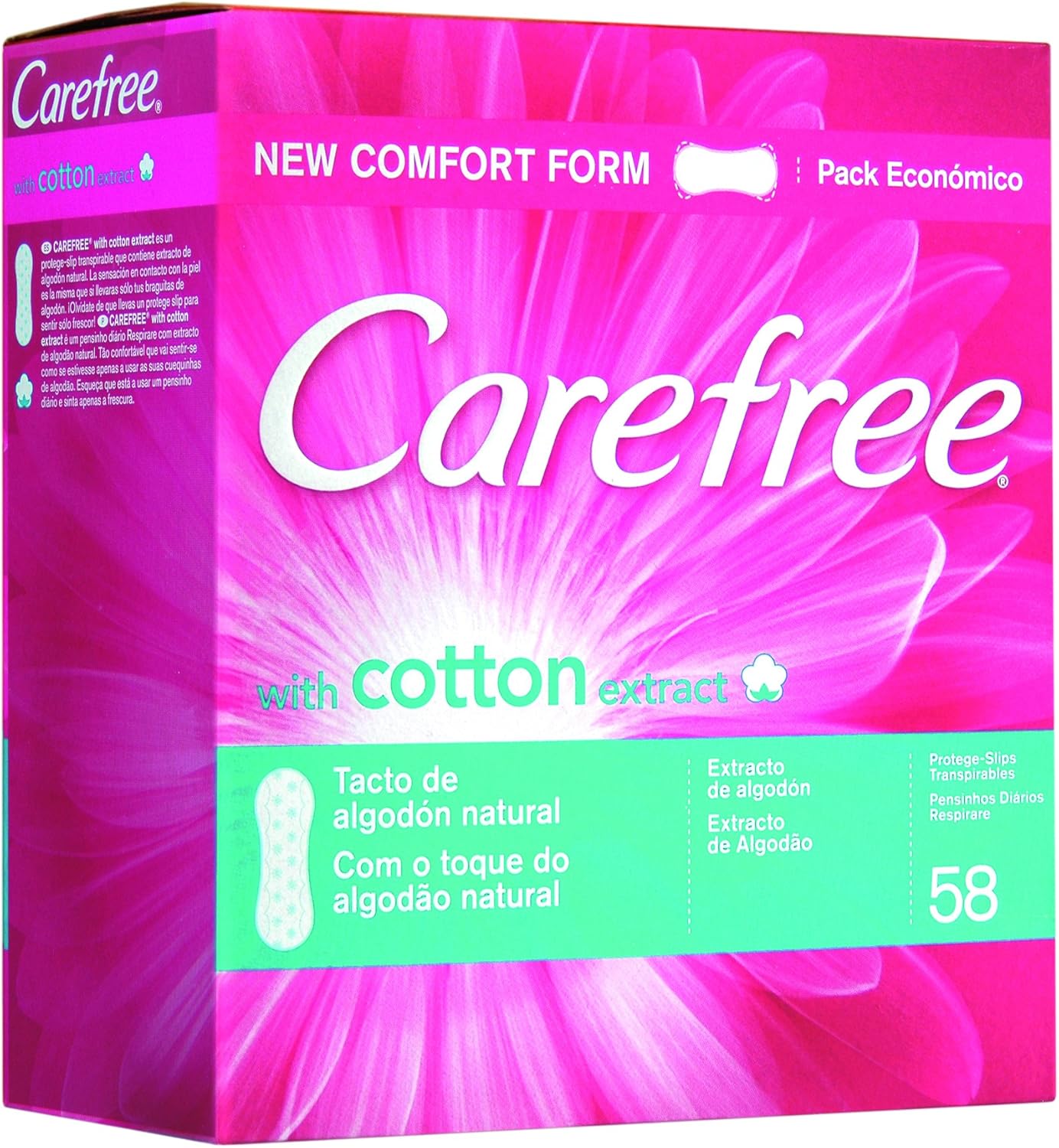 Carefree - Protegeslip Transpirable (58 unidades) - [paquete de 5]: Amazon.es: Salud y cuidado personal