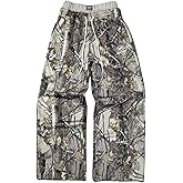 GORGLITTER Men's Baggy Camo Sweatpants Wide Leg Double Waisted Sweatpants Workout Track Pants Joggers Drippy Streetwear