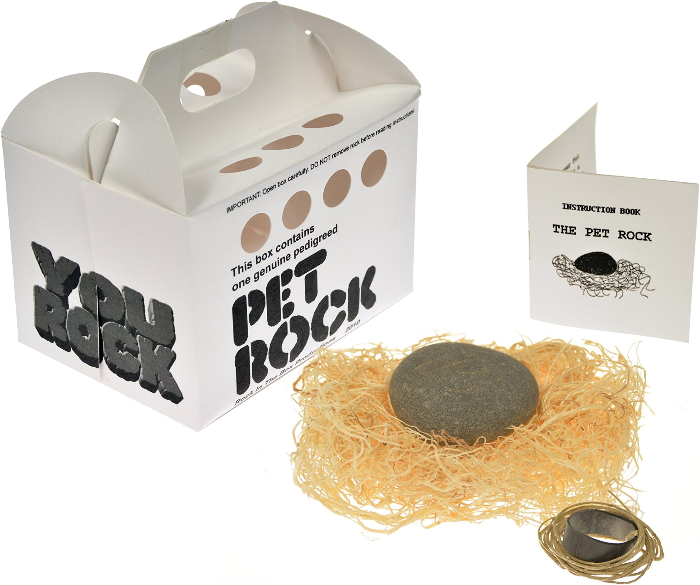 "You Rock" Pet Rock With Walking Leash Silly Gag Gift