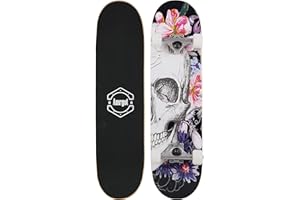 Amrgot Skateboards for Beginners,31 * 8 inches Complete Skateboards for Kids,Boys,Girls and Adults,7 Layer Maple Wood,Double Kick Deck Concave Standard and Tricks Skateboard