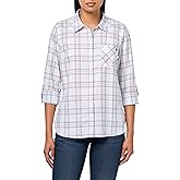 Nautica Womens Button Front Long Sleeve Roll Tab Shirt