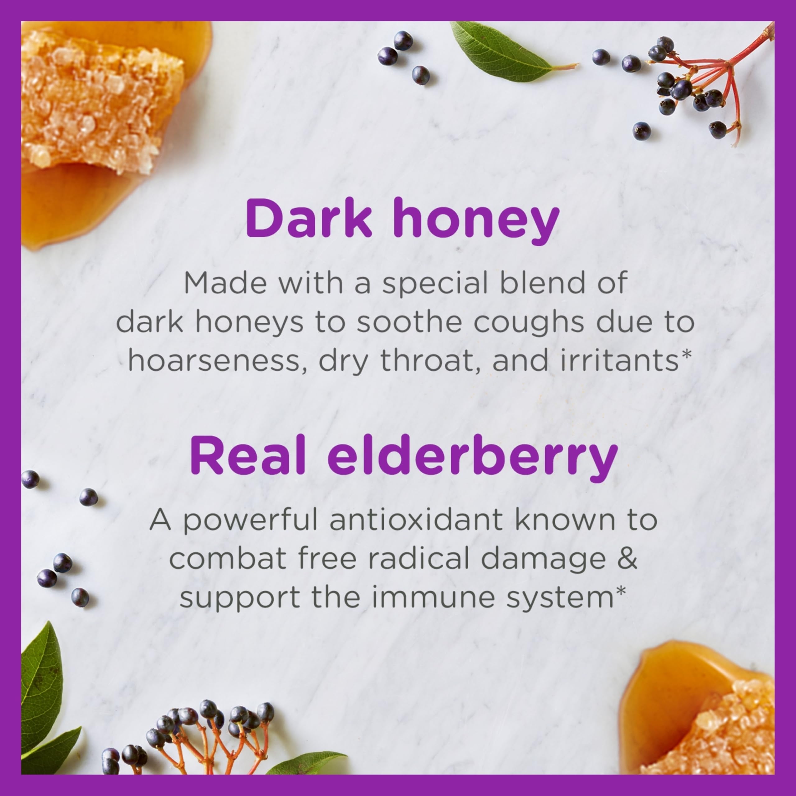 Zarbee's Children's Daytime Honey Cough Syrup + Immune for Kids 2+, Cough Syrup with Soothing Dark Honey, Real Elderberry, Vitamin D & Zinc, Drug & Alcohol-Free, Mixed Berry, 4 fl. oz