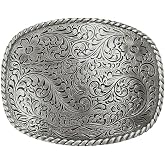 Western Antique Floral Engraved Rope Edge Design Belt Buckle Fits 1-1/2