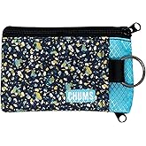 Chums Surfshorts Wallet - Lightweight Slim Wallet with RFID Blocking Card & Clear ID Window - Zippered, Water Resistant w/Key Ring (Terrazzo)