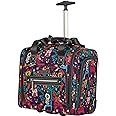 Lily Bloom Designer 15 Inch Carry On - Weekender Overnight Business Travel Luggage - Lightweight 2- Rolling Wheels Suitcase - Under Seat Rolling Bag for Women (Wildwoods)