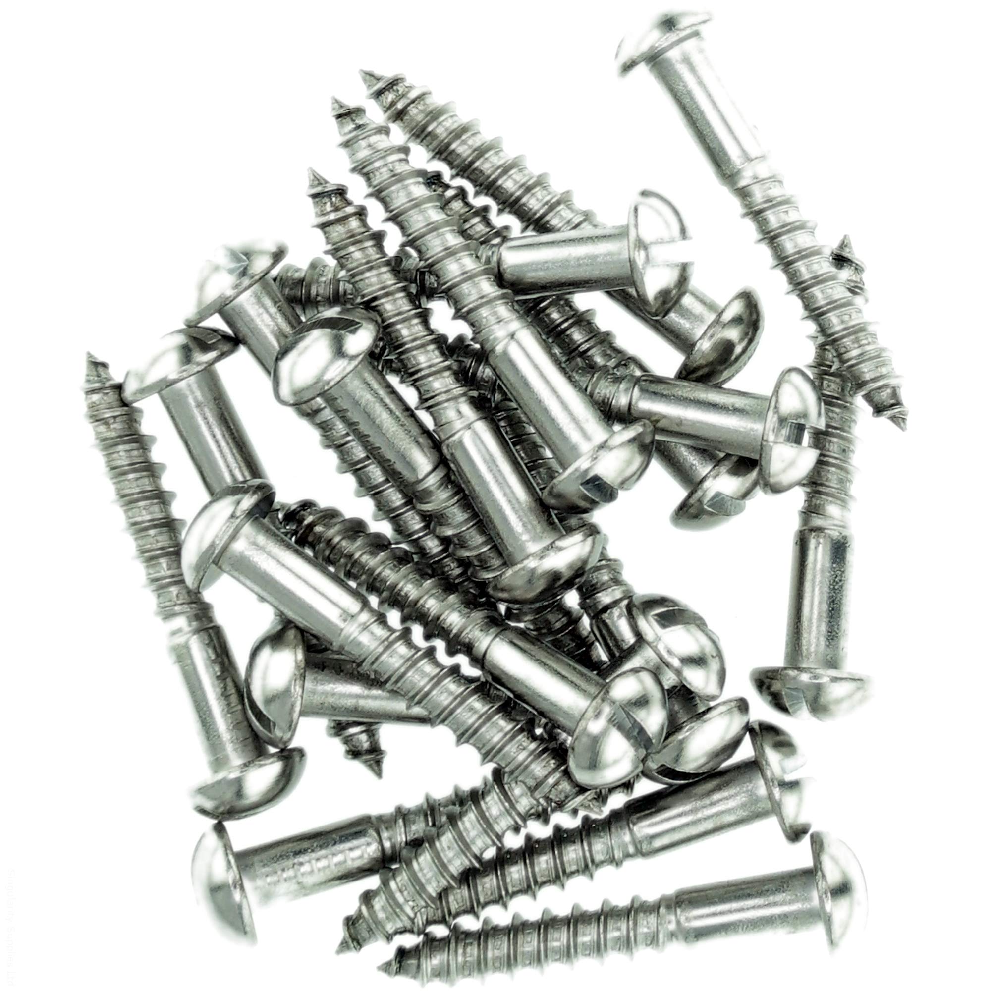 No.9 x 2.75 (4.5mm x 70mm) Slot Pan Wood Screw - Stainless Steel (A2) (Pack of 20)