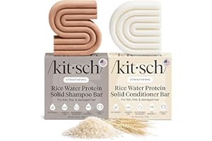 Kitsch Rice Water Protein Solid Shampoo and Conditioner Set for Hair Growth – Strengthening Hair Care Duo w/Rice Protein & Vi