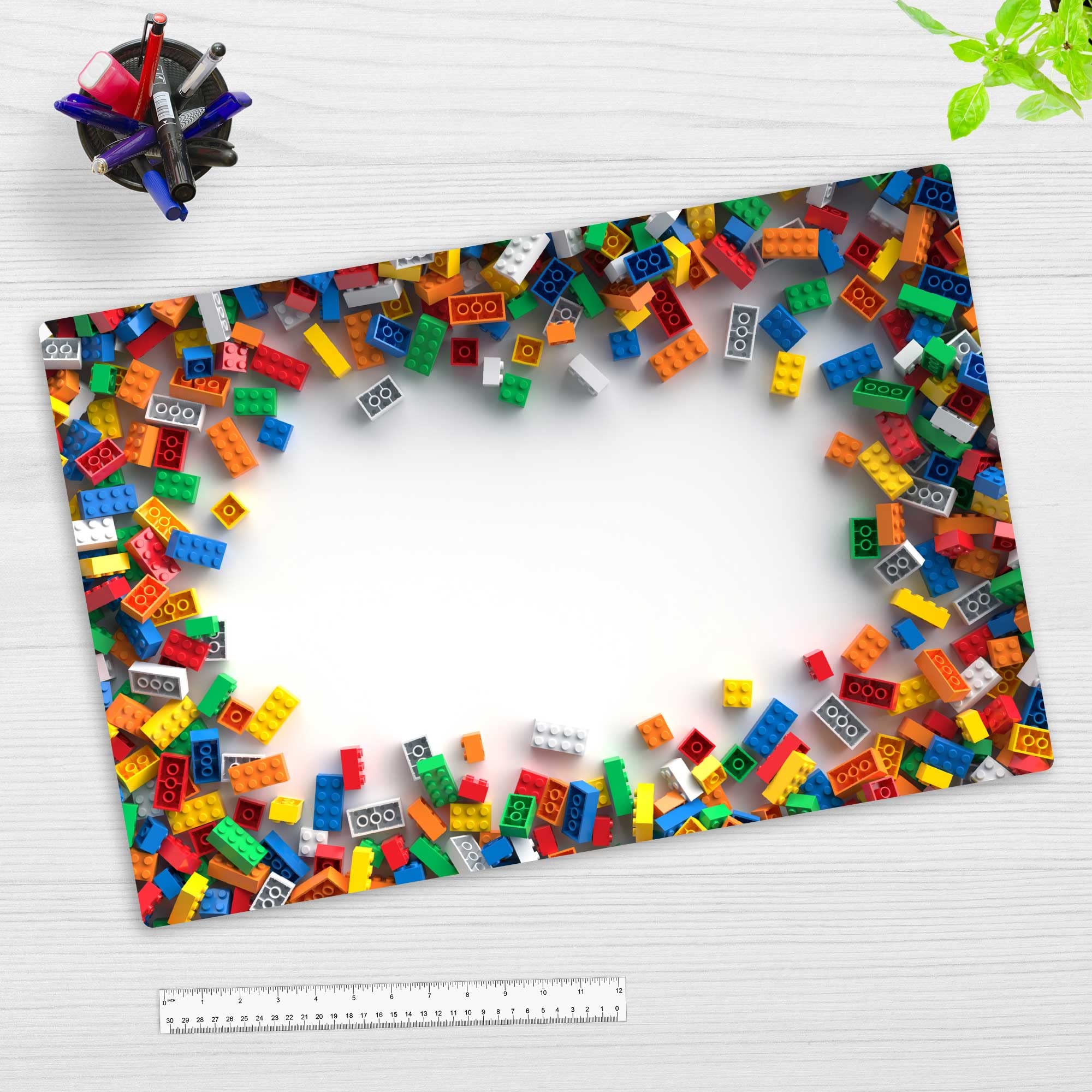Desk pad - Legoparts - 60 x 40 cm - Premium Vinyl Desk Mat - Made in Germany