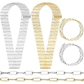 Wisreach 16 PCS 18K Gold Plated Paperclip Necklace — 18 Inch Stainless Steel Necklace Chains with 2 Inch Extender for Jewelry Making, Durable & Tarnish-Resistant Charm Chains for Women (Gold & Silver)