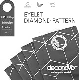 Deconovo Blackout Eyelet Thermal Curtains 46 x 54 Grey Diamond Foil view 4