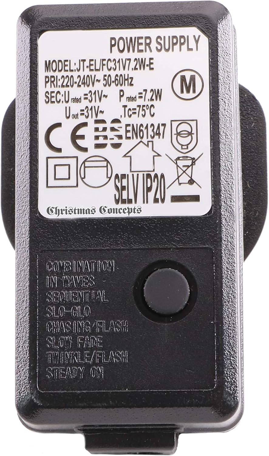 Christmas Concepts® 31V 7.2W Adaptor Without Lead - Multi Function Control - Suitable For Christmas Lights
