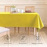 Encasa XO 56x91 in Cotton Canvas Dining Tablecloth Sunbeam Yellow view 3