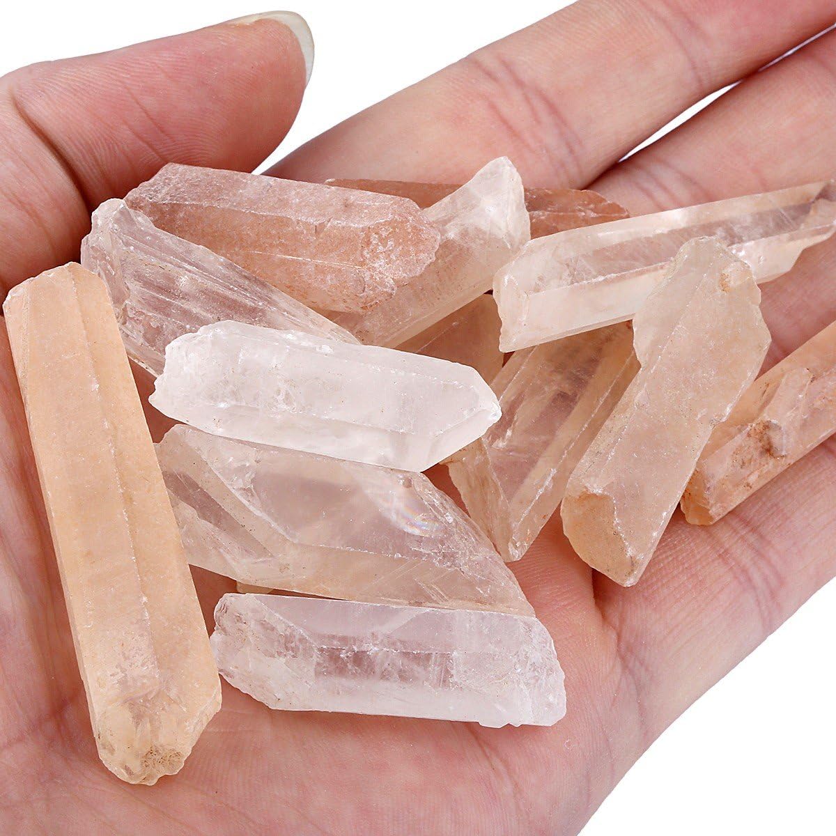 SUNYIK Natural Raw Quartz Crystal,Irregular Specimen Gemstone(0.7"-2.5"),0.5lb