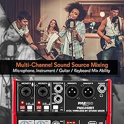 Pyle Studio Audio Sound Mixer Board - 4 Channel
