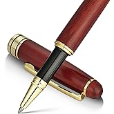 BEILUNER Luxury Wood Ballpoint Pen Writing Set,Rosewood-Elegant Fancy Nice Gift Pen Set for Signature Executive Business Office Fancy Nice Supplies - Christmas Gift Boxed with Extra Refills (Black)