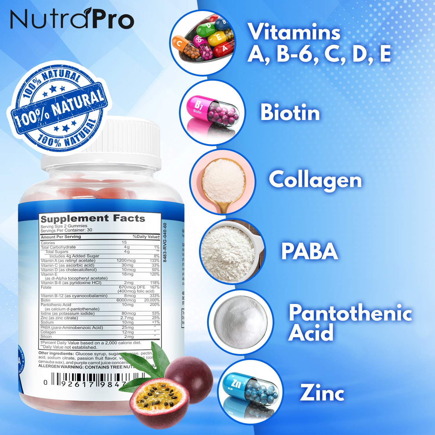 Nail Vitamins for Stronger Nails - Nail Growth Treatment and Strengthener Supplement Gummies – Grow Nails Fast And Strong for Better Nails. With Biotin And Collagen. : Beauty