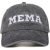 InnoBeta Mema Gifts Cap for Grandma, Funny Adjustable Embroidered Hat Gifts for Birthday, Christmas, Grey
