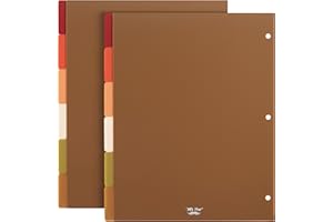 Mr. Pen- 3 Ring Binder Dividers with Tabs, 2 Sets, 6 Pack/Set, Letter Size, Vintage Colors, Plastic 6 Tab Dividers for 3 Ring Binder with 12 pcs Labels