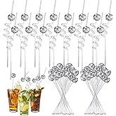 45 Pcs Disco Party Decorations Mini Disco Ball Straws & Stir Sticks 70s Plastic Stirrers Straws Mirror Decor for Bachelorette Party Weddings Birthdays Holiday Supplies