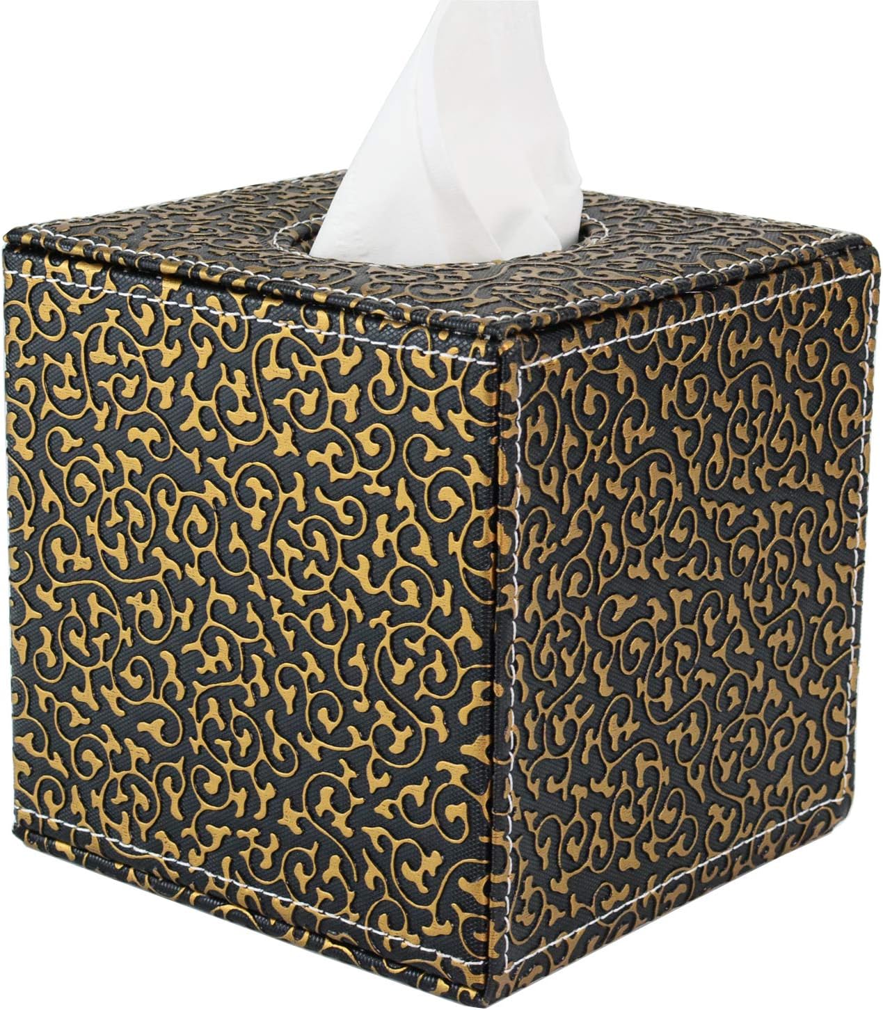 XCSY Tissue Box Cover, Faux Leather Tissue Box Holder for