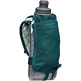 Nathan SpeedDraw 2 Insulated Handheld Running Water Bottle Flask 18oz – Double-Wall Insulation, Ergonomic Grip, Blast Valve Cap, Phone & Key Storage Pockets, Reflective Design