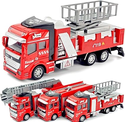 RIANZ All New New Imported Die Cast Metal FIRE Trucks Toy Set of 3 for Your Kids